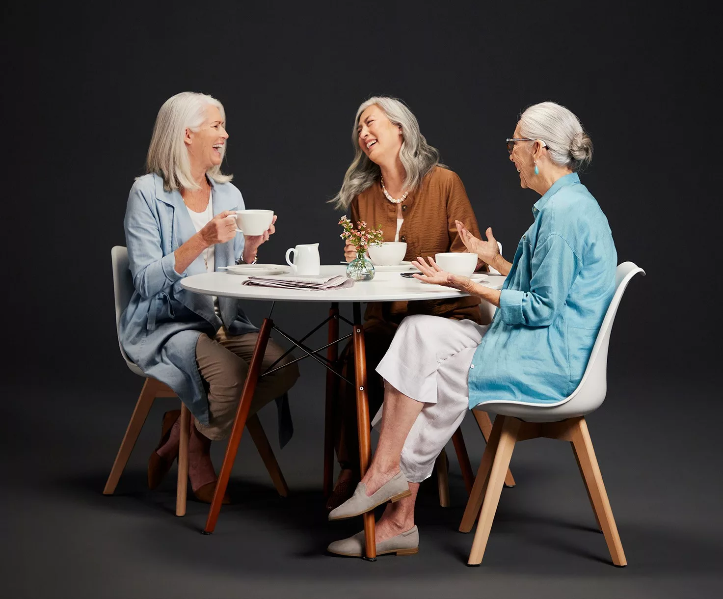 A picture of happy elderly women wearing Starkey hearing aids