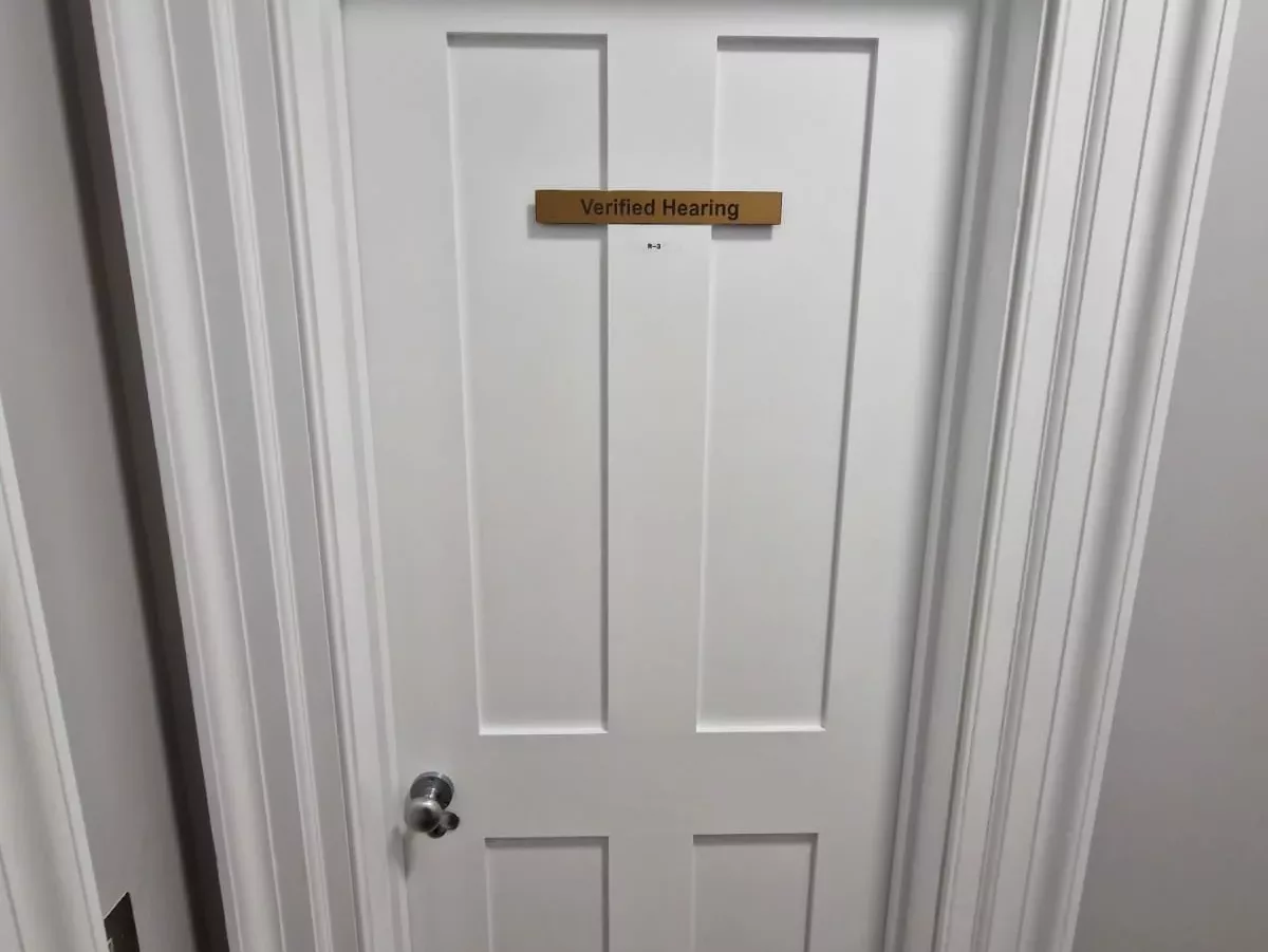 Verified hearing Door entrance