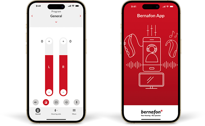 picture of Bernafon hearing aids app UI design