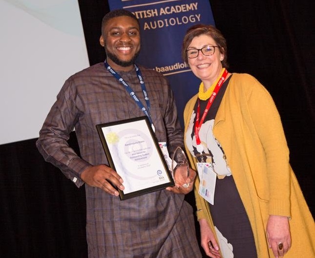 Awajimijana Otana receiving the BAA National Award